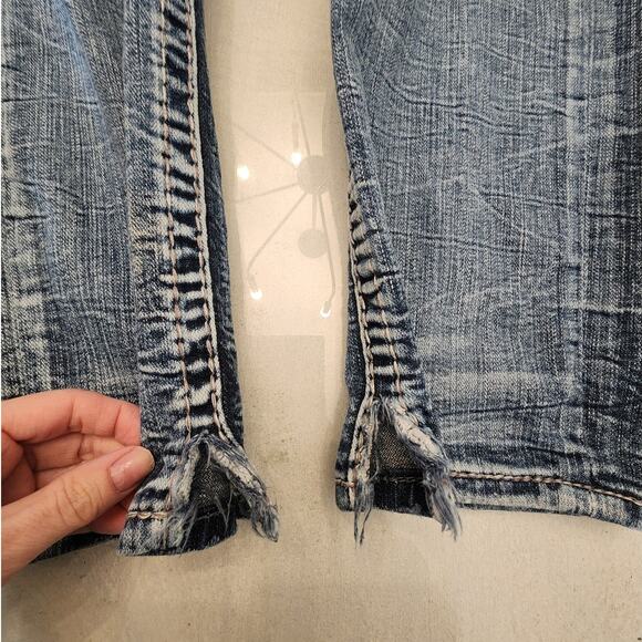 Rock Revival Men's Denim Slim Straight Jean SZ 33 Biker USA - Picture 7 of 10